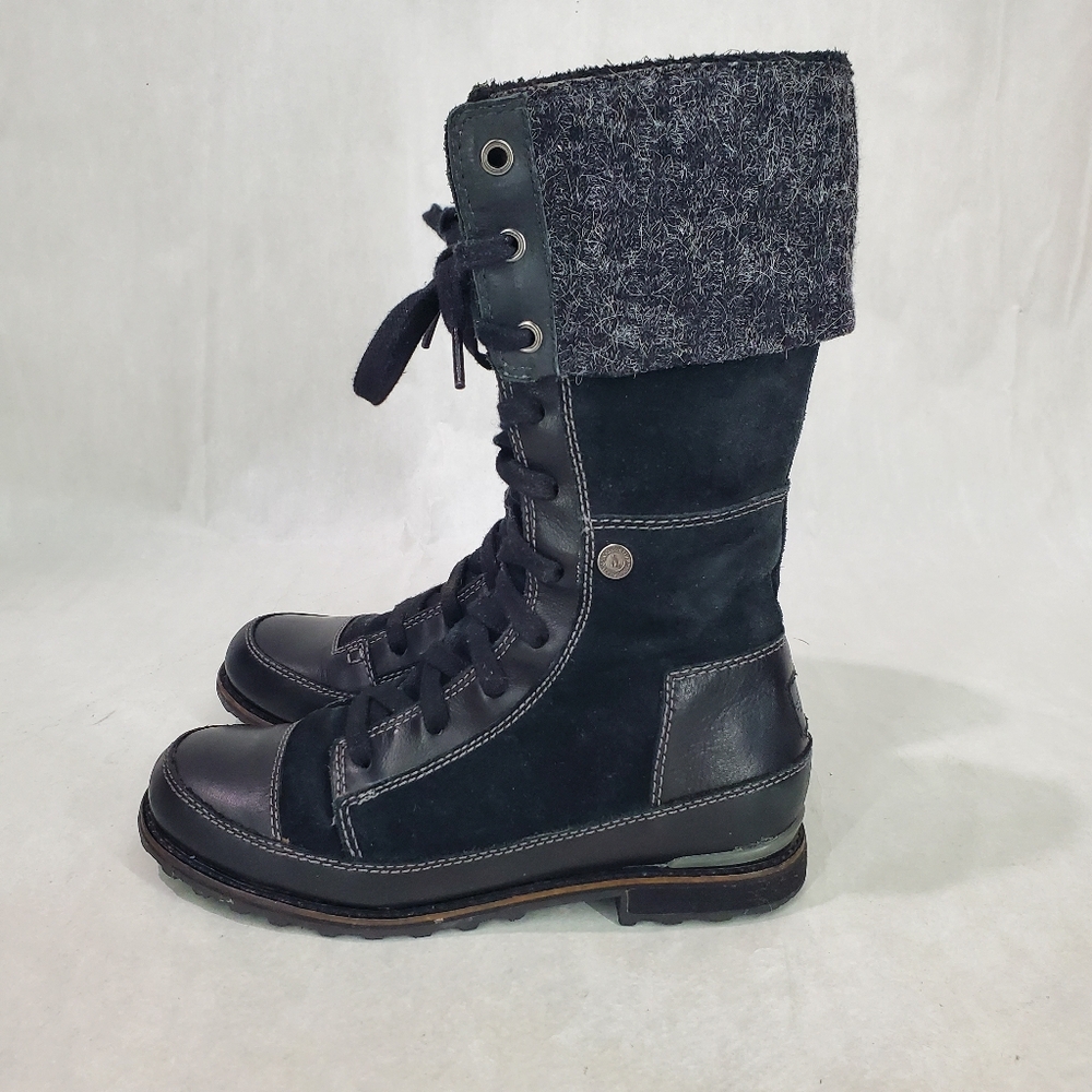 The North Face Primaloft Black Snow Boot Size 7 Waterproof Leather Suede Icepick - Picture 6 of 11